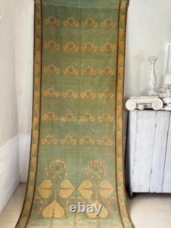 136x50 c1900 Art Nouveau Velvet French green Textile Museum Quality Chateau Dec