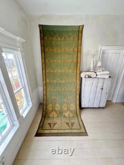 136x50 c1900 Art Nouveau Velvet French green Textile Museum Quality Chateau Dec