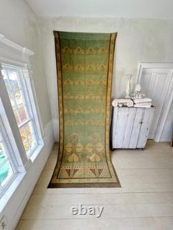 136x50 c1900 Art Nouveau Velvet French green Textile Museum Quality Chateau Dec
