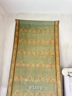 136x50 c1900 Art Nouveau Velvet French green Textile Museum Quality Chateau Dec