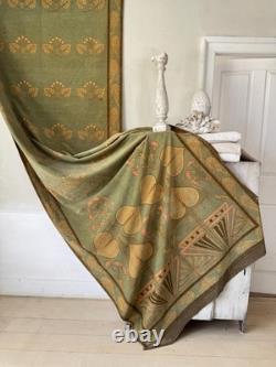 136x50 c1900 Art Nouveau Velvet French green Textile Museum Quality Chateau Dec