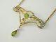 15 Carat Gold Seed Pearl & Peridot Necklace Art Nouveau Circa 1900 0.80 Carats