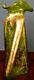 1890's Moser Art Nouveau Rare Blown Twisted Vase Enameled & 22k Gold 14 Tall