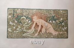 1895 Original Pre-raphaelite Woodcut John Dickson Batten, Eve And The Serpent