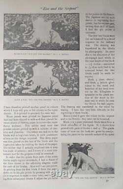 1895 Original Pre-raphaelite Woodcut John Dickson Batten, Eve And The Serpent