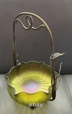 1900's Austrian Loetz Style Iridescent Art Glass Bowl