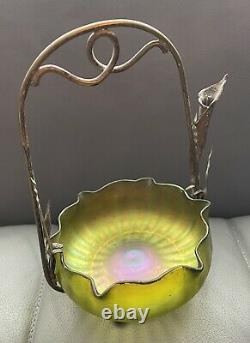 1900's Austrian Loetz Style Iridescent Art Glass Bowl