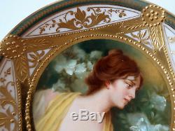 1900's Dresden Richard Klemm hand painted portrait on porcelain Azalee Kiesel