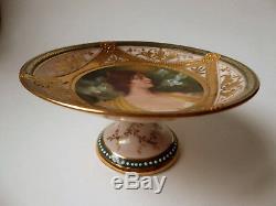 1900's Dresden Richard Klemm hand painted portrait on porcelain Azalee Kiesel