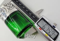 1901 Silver Art Nouveau Sterling Silver Green Perfume Scent Bottle