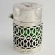 1904 Silver Art Nouveau Sterling Silver Green Perfume Scent Bottle