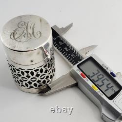 1904 Silver Art Nouveau Sterling Silver Green Perfume Scent Bottle