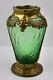 1905 Friedrich Adler For Loetz Art Nouveau Gilt Pewter Mounted Green Glass Vase