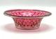 1918 English George V Silver Cranberry Glass Bonbon Dish Bowl Art Nouveau