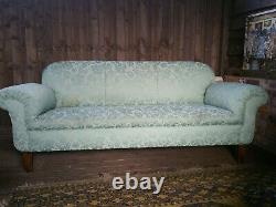 1920s/1930s THREE SEATER SOFA IN FLORAL DUCK EGG GREEN SIMPLE AND ELEGANT G. COND