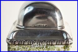 1921 Art Nouveau Light Green Granite Tray 800 Silver Ink Well GAB T7 Sweden