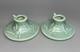 1939 Roseville Crystal Green Velmoss Ii Pottery Candle Holders 1138 Art Nouveau