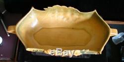 1942 Art Pottery Roseville Peony 14 Console Bowl #433 withFlower Frog #47