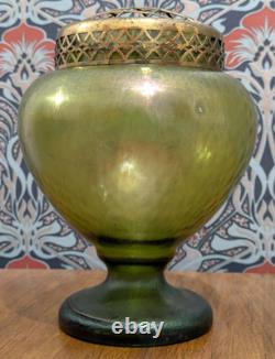19th Century Bohemian Czech Kralik Art Nouveau Iridescent Glass Vase Antique