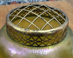 19th Century Bohemian Czech Kralik Art Nouveau Iridescent Glass Vase Antique
