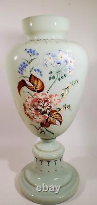 19th Century Hand Blown Bohemian Harrach Opaline Glass Uranium Vase Art Nouveau