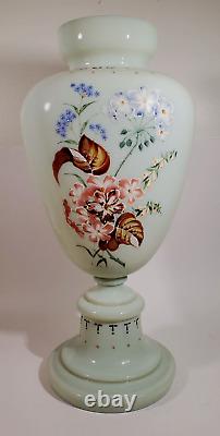 19th Century Hand Blown Bohemian Harrach Opaline Glass Uranium Vase Art Nouveau