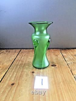 1 Art Nouveau Bohemian Czech Iridescent Trailed Tadpole Vase Loetz Vesuvian