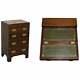 1 Of 2 Harrods Kennedy Chest Of Drawers With Green Leather Writing Slope Desk