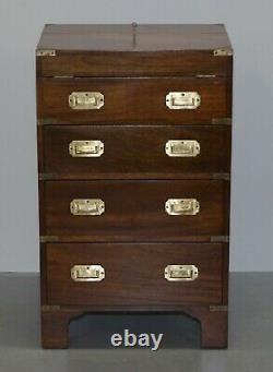 1 Of 2 Harrods Kennedy Chest Of Drawers With Green Leather Writing Slope Desk