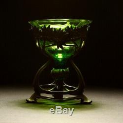 20th Century Art Nouveau WMF Pewter & Glass Vase C1900