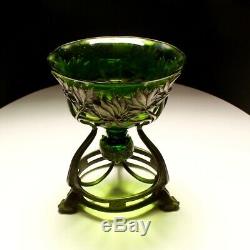 20th Century Art Nouveau WMF Pewter & Glass Vase C1900