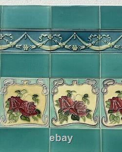 21 ALFRED MEAKIN ANTIQUE ART NOUVEAU MAJOLICA TILE c1900