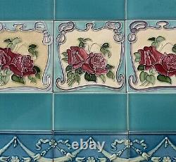 21 ALFRED MEAKIN ANTIQUE ART NOUVEAU MAJOLICA TILE c1900