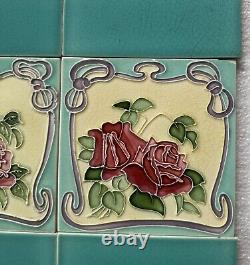 21 ALFRED MEAKIN ANTIQUE ART NOUVEAU MAJOLICA TILE c1900