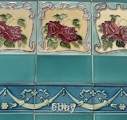 21 ALFRED MEAKIN ANTIQUE ART NOUVEAU MAJOLICA TILE c1900