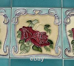 21 ALFRED MEAKIN ANTIQUE ART NOUVEAU MAJOLICA TILE c1900