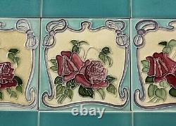 21 ALFRED MEAKIN ANTIQUE ART NOUVEAU MAJOLICA TILE c1900