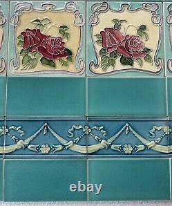 21 ALFRED MEAKIN ANTIQUE ART NOUVEAU MAJOLICA TILE c1900