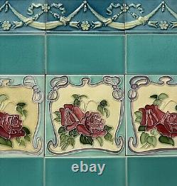 21 ALFRED MEAKIN ANTIQUE ART NOUVEAU MAJOLICA TILE c1900