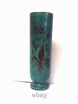6 Vintage Gustavsberg Vase Argenta Flower Boquet Sterling Onlay Stoneware