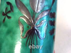 6 Vintage Gustavsberg Vase Argenta Flower Boquet Sterling Onlay Stoneware