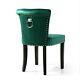 6 X Chunky Green Brushed Velvet & Chrome Boudoir Dining Chairs Furniture Store