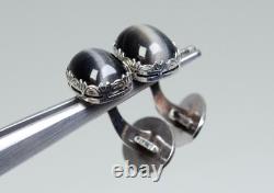 800 Silver Antique Cufflinks Chrysoberyl Art Nouveau / Victorian