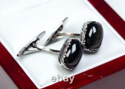 800 Silver Antique Cufflinks Chrysoberyl Art Nouveau / Victorian