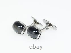 800 Silver Antique Cufflinks Chrysoberyl Art Nouveau / Victorian