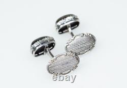 800 Silver Antique Cufflinks Chrysoberyl Art Nouveau / Victorian