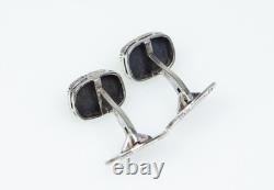 800 Silver Antique Cufflinks Chrysoberyl Art Nouveau / Victorian