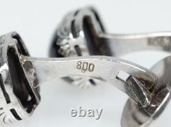 800 Silver Antique Cufflinks Chrysoberyl Art Nouveau / Victorian