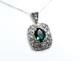 835 Silver Antique Art Nouveau Pendant Green Spinel