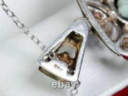 835 Silver Antique Art Nouveau Pendant Green Spinel